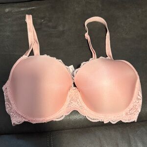 Light Pink Lace-Trim Demi Bra